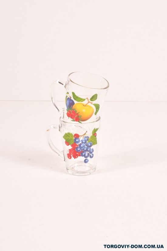 Чашка скляна малюнок "фрукти" арт.1334