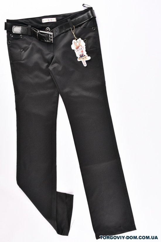 Штани з поясом для дівчинки (колір чорний) AWADORE Зріст в наявності : 134, 140, 146, 152 арт.210