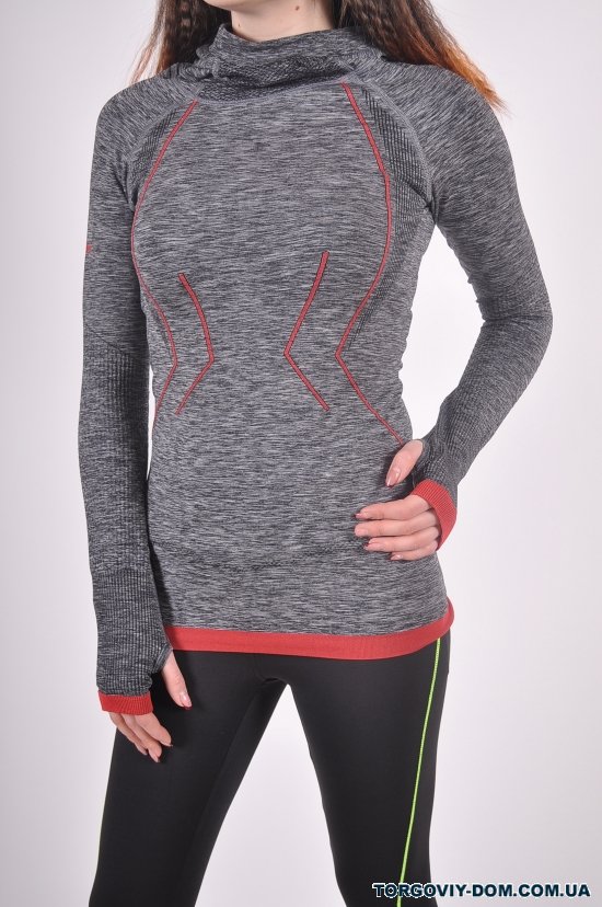 Толстовка женская спортивная эластиковая (цв.серый/красный) Maraton Размер в наличии : 46 арт.SML1104
