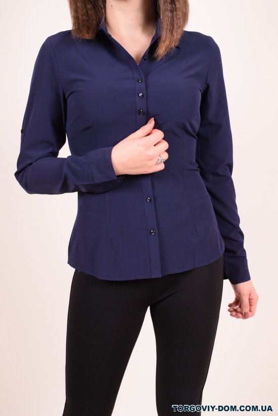 Рубашка женская стрейчевая (цв.т.синий) BASE cotton 100 % Размер в наличии : 40 арт.A1487