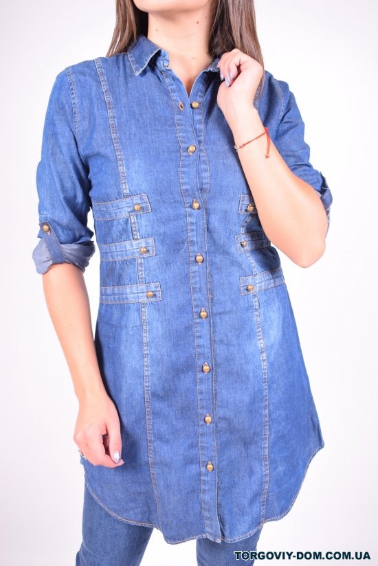 Рубашка  женская котоновая (цв.т/синий) Madoy Размер в наличии : 42 арт.4090