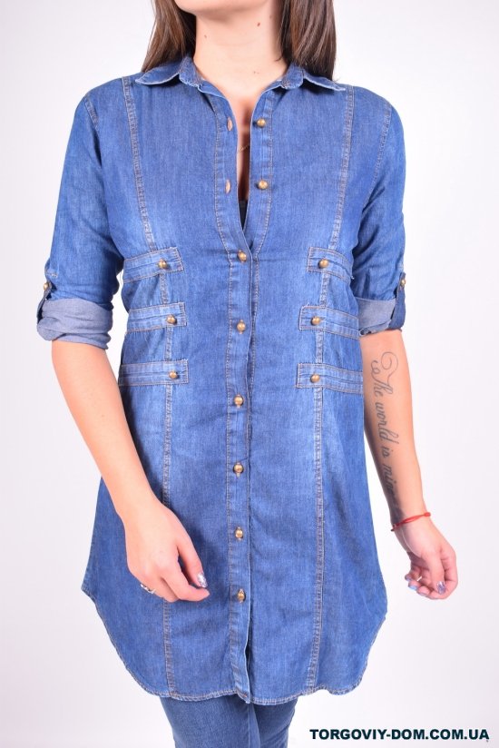 Рубашка  женская котоновая (цв.т/синий) Madoy Размер в наличии : 42 арт.4090
