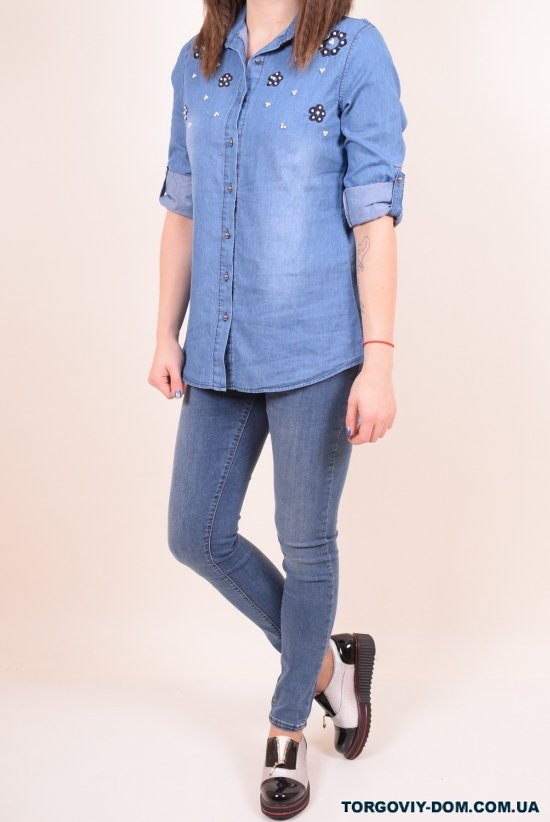 Рубашка  женская котоновая (цв.голубой)   Madoy Размер в наличии : 40 арт.2226