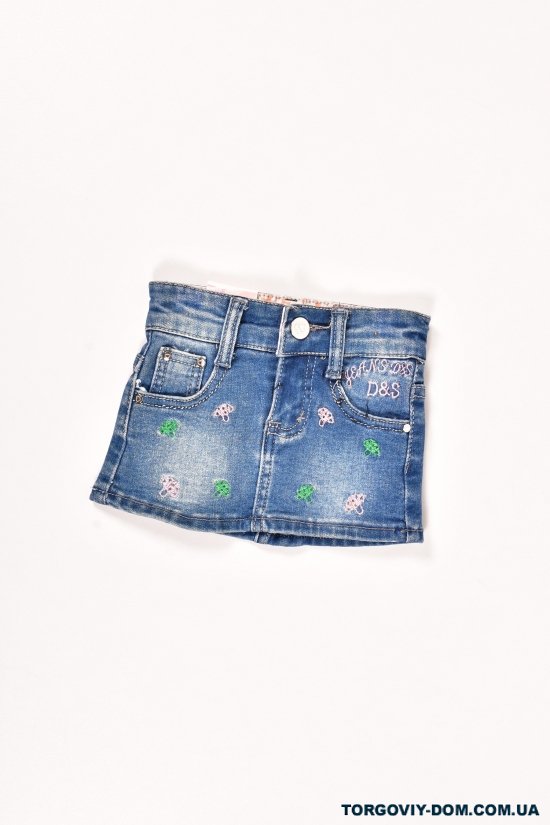 Юбка для девочки джинсовая стрейчевая D/S (Cotton 85%,Polyester 15%) Рост в наличии : 92 арт.SK1707N