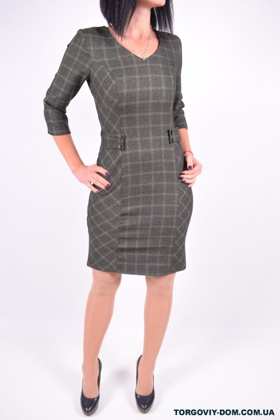 Платье женское (цв.зеленый)IDEAL CAROLINA (Cotton 32%,Lycra 5%,Polyester 63%) Размеры в наличии : 42, 44, 46, 48 арт.052011DJV
