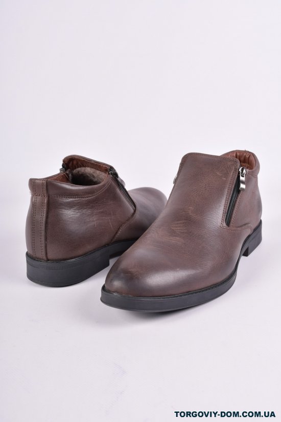 Ботинки мужские из натуральной кожи(цв.коричневый) зимние DAN Shoes Размер в наличии : 39 арт.6LD800-9