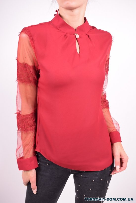 Блуза жіноча (кол. Бордовий) шифонова Qianzhidu Розмір в наявності : 44 арт.50526