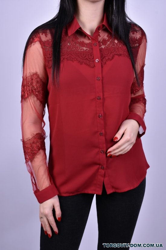 Блуза женская (цв.бордовый) шифоновая Qianzhidu Размер в наличии : 44 арт.50523