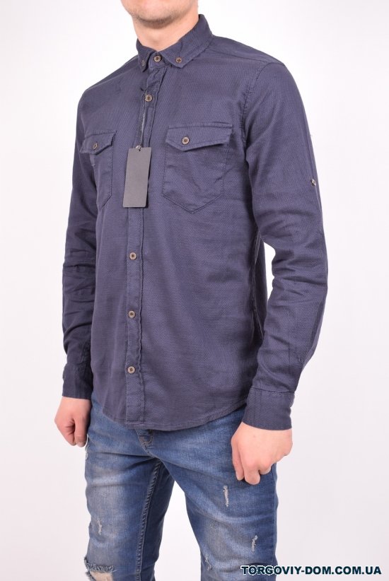 Рубашка мужская котоновая (цв.т.синий) TRICKO Размер в наличии : 46 арт.9GM-PM-P-0013
