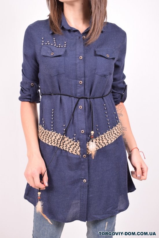 Рубашка туника (цв.т.синий) женская Gem Volante Размеры в наличии : 40, 42, 44, 46 арт.1000