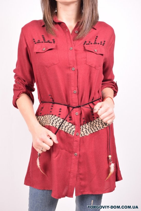 Рубашка туника (цв.бордовый) женская Gem Volante Размеры в наличии : 40, 42, 44, 46 арт.1000