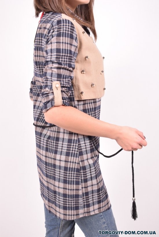 Рубашка-туника женская (цв. кремовый) PIANO (Cotton 60%,Polyester 40%) Размер в наличии : 42 арт.9745