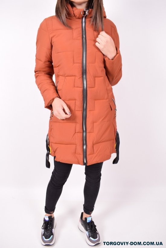 Пальто женское из плащевки (цв.терракотовый) демисезонное Размер в наличии : 40 арт.08