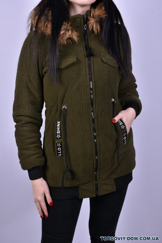 Куртка жіноча велюрова (кол. Хакі) демісезонний GREMONA Розміри в наявності : 42, 44, 50 арт.3253