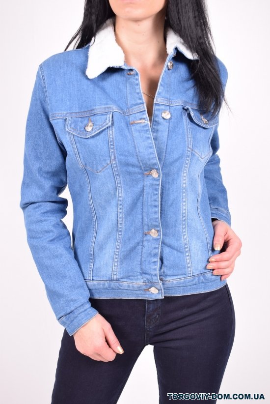 Піджак джинсовий жіночий на хутрі (кол. Блакитний / білий) "ВIG NAS" Розмір в наявності : 38 арт.400