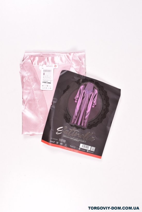 Комплект шелковый женский (цв.пудры) ночная рубашка + халат+бикини DEEP SLEEP Размеры в наличии : 48, 50, 52 арт.11010