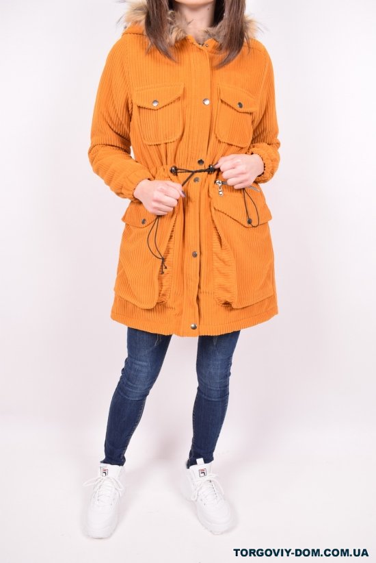 Куртка жіноча тканинна зимова (кол. Гірчичний) HISSET Розміри в наявності : 40, 42 арт.С763