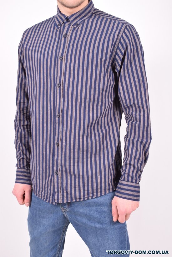 Рубашка мужская  (цв.коричневый) Ronex Размеры в наличии : 44, 46, 48 арт.полосы