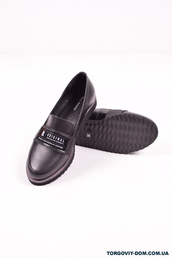 Туфли женские из натуральной кожи  (цв.черный)  OLLI Размер в наличии : 39 арт.T-81-10120