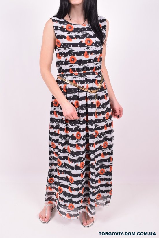 Платье женское шифоновое с поясом Размер в наличии : 44 арт.2103