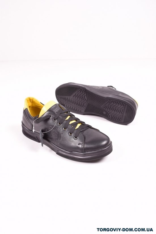 Кроссовки мужские(цв.черный) из натуральной кожи DAN shoes Размер в наличии : 45 арт.55Es170-6/кл23-кл34