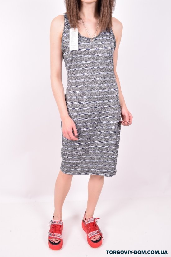 Платье женское стрейчевое (цв.серый/т.синий) Clover Размеры в наличии : 44, 46, 48 арт.Q83