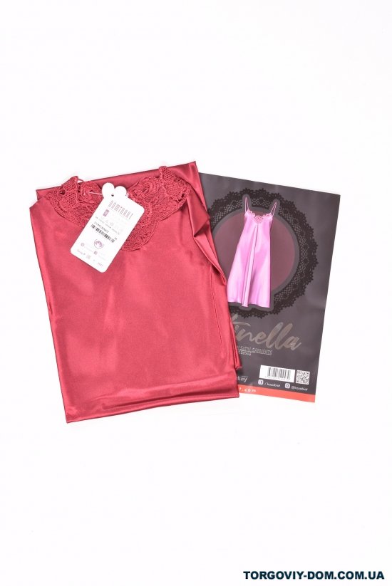 Нічна сорочка (color bordo) жіноча атласна Dominant Розміри в наявності : 46, 48, 50 арт.10043