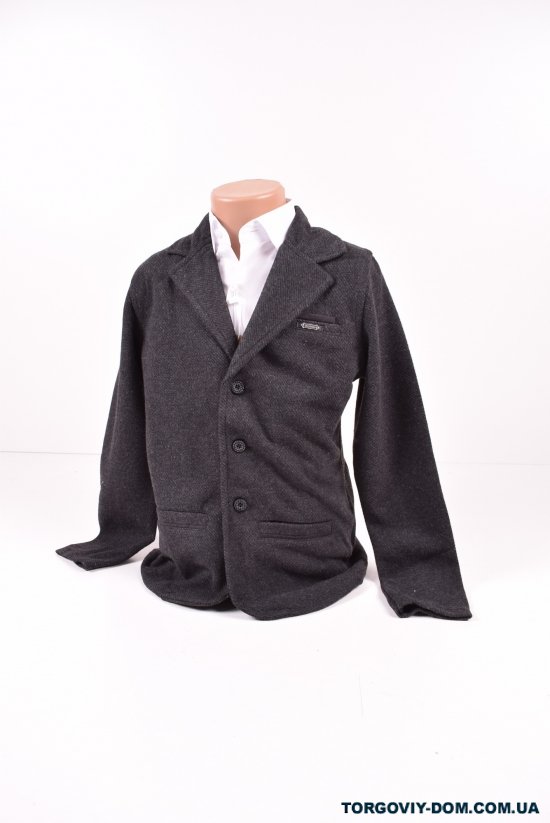 Пиджак трикотажный для мальчика (цв.т/серый) Blueland Рост в наличии : 134 арт.9270