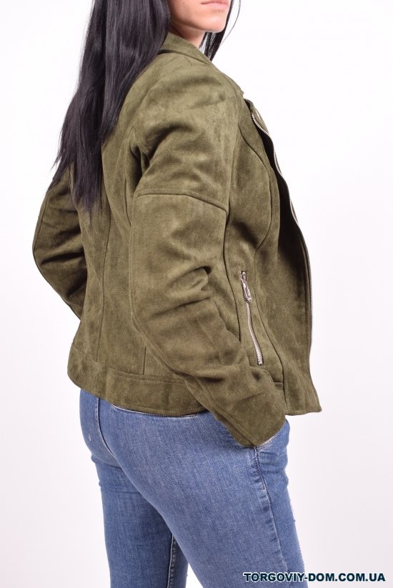 Куртка жіноча демісезонна (тканина спандекс) -цв. хакі Aolong Розмір в наявності : 38 арт.W6939