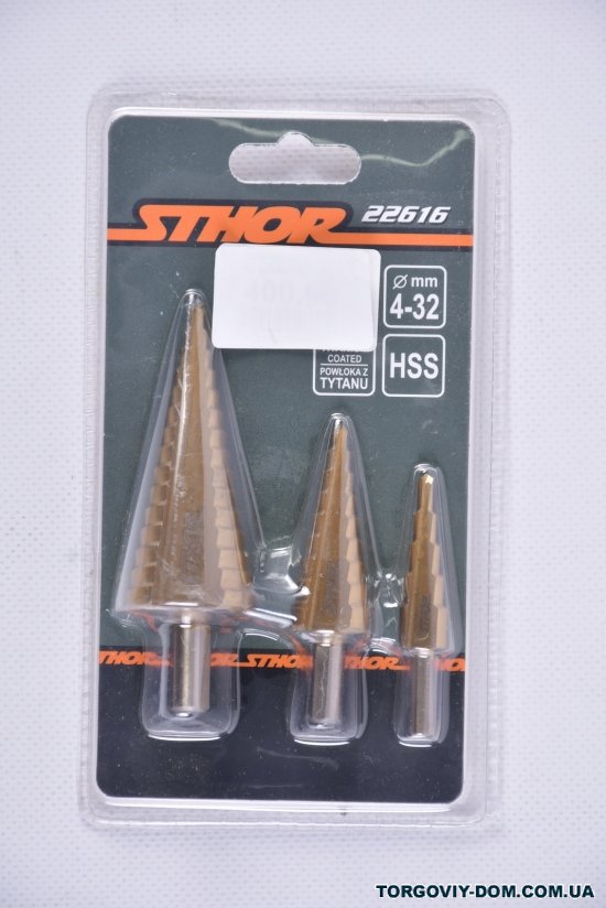 Сверло конечное ступенчатое по металлу STHOR : HSS 4241 4-32mm арт.22616