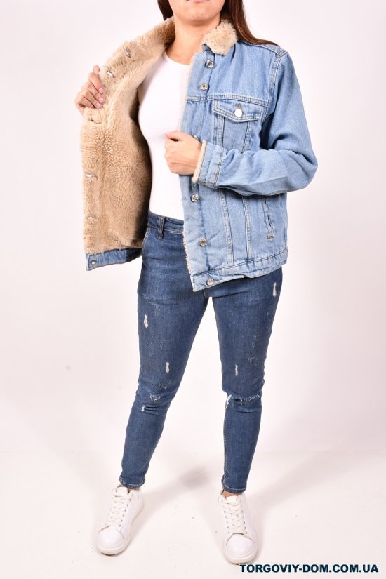 Піджак джинсовий жіночий на хутрі Розмір в наявності : 42 арт.5005