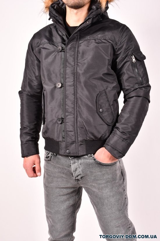 Куртка-парка мужская из плащевки  (цв.черный) зимняя на меху  Ge Bruder Размеры в наличии : 44, 46 арт.917