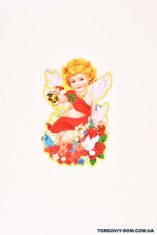 Наклейка новогодняя 3D "Ангелочек" размер 20*35см. арт.BJ717-4