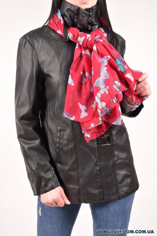 Куртка жіноча із шкірзамінника шарф Розміри в наявності : 48, 50, 52, 54 арт.858-1