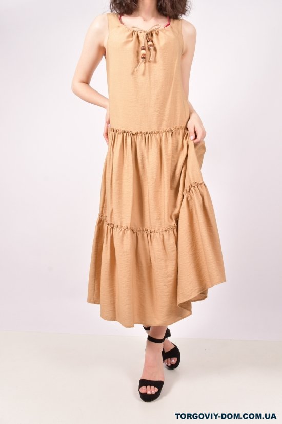 Платье женское из ткани лён (цв.капучино) "Karon" Размер в наличии : 42 арт.9894