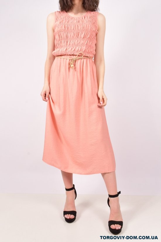 Сукня жіноча з тканини льон (кол. Рожевий) "Karon" Розмір в наявності : 40 арт.9889