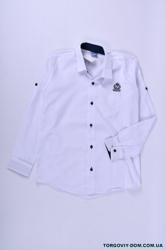 Рубашка для мальчика (цв.белый) Pitiki kids Рост в наличии : 140, 152 арт.009603