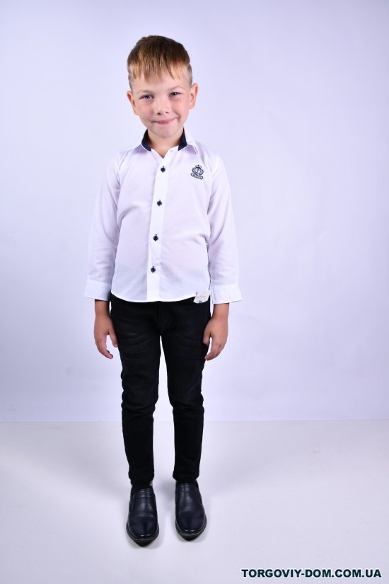 Рубашка для мальчика (цв.белый) Pitiki kids Рост в наличии : 110, 116, 122, 128 арт.009602
