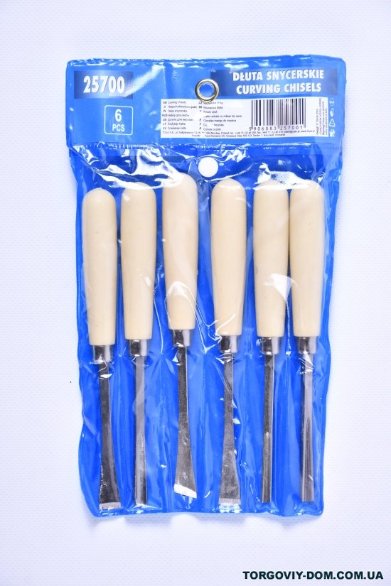 Стамески фигурные с деревянной ручкой (набор 6 шт) арт.25700