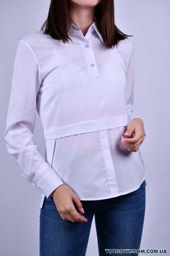 Блузка жіноча (кол. білий) стрейчева BASE Розміри в наявності : 42, 44, 46, 48, 50 арт.A3068-1