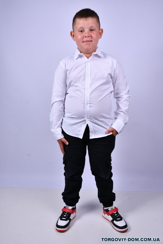 Рубашка для мальчика (цв.белый) BOLD Рост в наличии : 128, 134, 140, 146, 152, 158 арт.14082
