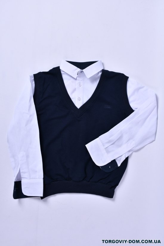 Обманка жилетка-рубашка (цв.белый) BOLD Рост в наличии : 116, 134 арт.2949/4565