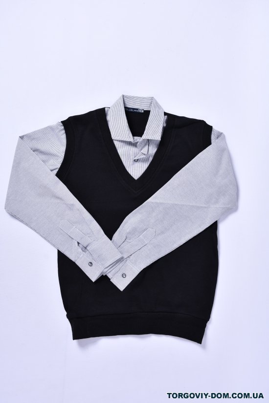 Обманка жилетка-рубашка (цв.черный/серый) BLUE LAND Объем в наличии : 110 арт.9224