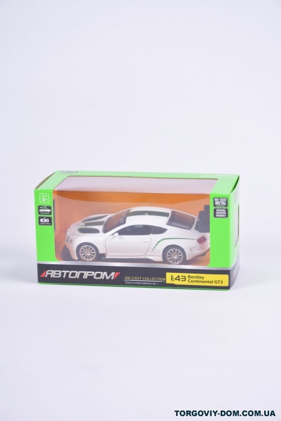 Машина металева "Автопром" 1:43 Bentley Continental GT3 у коробці 14,5/6,5/7 см арт.4345