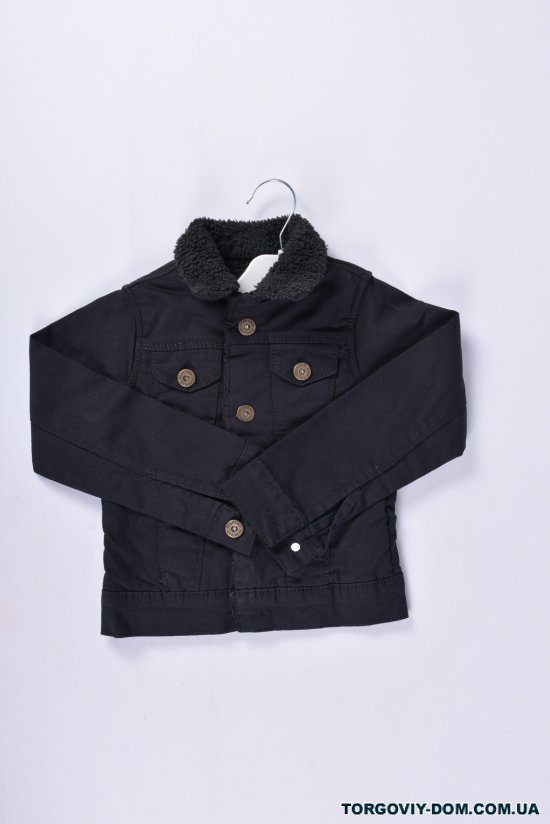 Куртка котоновая для мальчика на меху (цв.черный) Рост в наличии : 92, 104 арт.50200-1