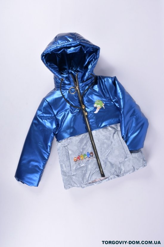 Куртка демисезонная для девочки (цв.т.синий/серый) Рост в наличии : 98 арт.006