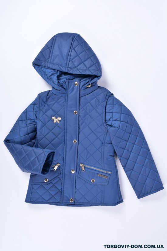 Куртка демисезонная для девочки(цв.т.синий) из плащевки Рост в наличии : 146 арт.Флай