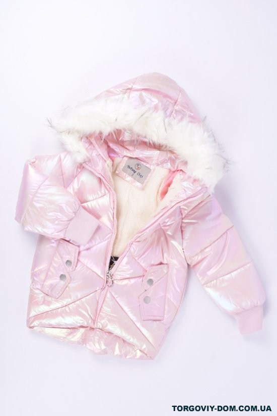 Куртка для девочки (цв.розовый) из плащевки зимняя Рост в наличии : 104 арт.2021-2