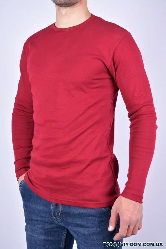 Футболка мужская с длинным рукавом (цв.бордовый) WILUSA (100%Cotton) Размеры в наличии : 44, 46 арт.630535