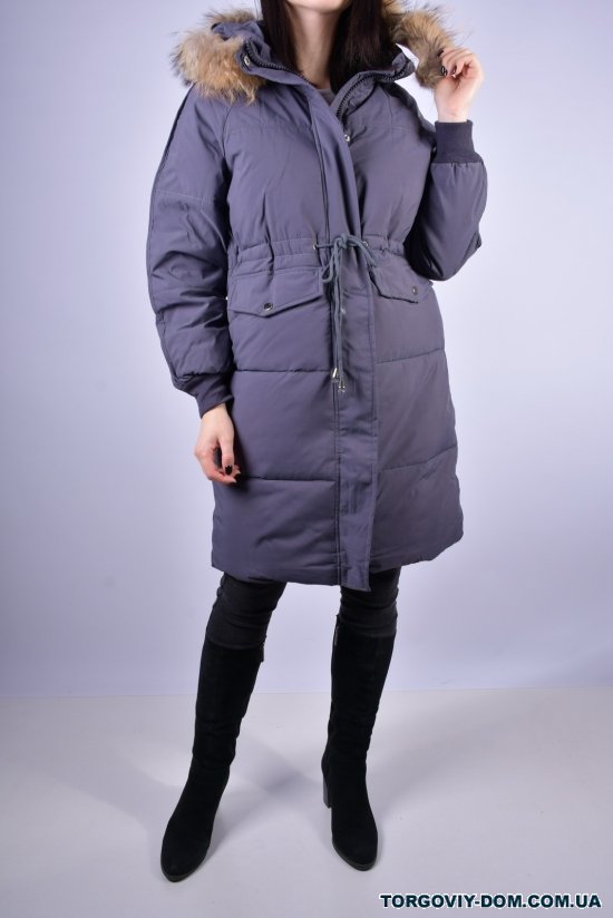 Пальто женское из плащевки демисезонное (цв.серый) YIMEIGE Размер в наличии : 50 арт.9819